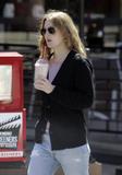 Drew Barrymore with her coffee in Los Angeles